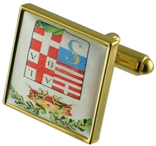 Select Gifts Individuelle Wappen Goldene Manschettenknöpfe personalisiert graviert box