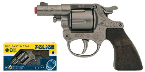 Gonher 73/0 - Revolver GS8 8-Schuss 13 cm, Zink Antik, mit Kurzlauf