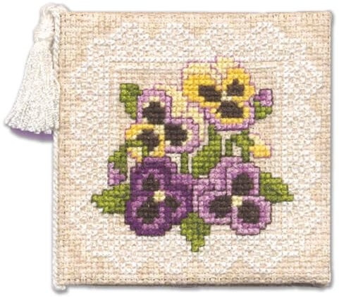 Textile Heritage Victorian Pansies Needle Case Cross Stitch Kit
