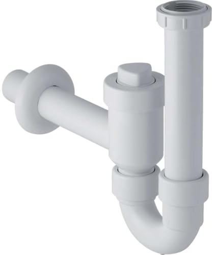 Geberit Ablauf mit Absperrventil G1 1/2x 50mm in PP weiss alpin 152861111