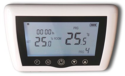 SM-PC®, Digital Funk Raumthermostat Thermostat programmierbar Touchkey weiß Serie:TOP #a46
