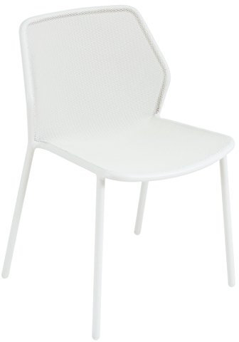 emu Darwin Gartenstuhl, weiß pulverbeschichtet BxHxT 53x77x54cm