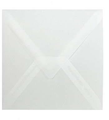 Paper24 50 quadratische Briefumschläge, Farbe: Transparent, Format: 100 x 100 mm (10 x 10 cm) mit Dreieckslasche