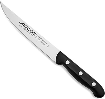 Arcos Cuchillo Mondador de Acero Inoxidable. Cuchillo Cocina Profesional para Pelar Frutas y Verduras. Mango Ergonómico Polioximetileno y Hoja 150mm. Serie Maitre. Color Negro.