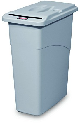 Rubbermaid Commercial Products Slim Jim® Waste Confidential Container with Lid 87L Grey FG9W1500LGRAY