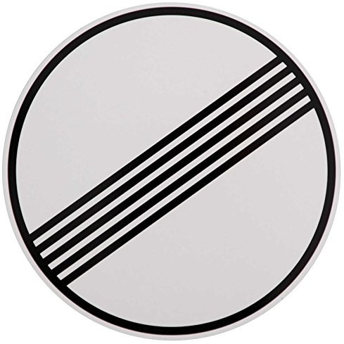 ORIGINAL Verkehrszeichen Nr. 282 Ende sämtlicher Streckenverbote 420 mm DN Verbotsschild Verkehrsschild Schilder Warnschild Straßenschild Straßenzeichen Warnzeichen Straßenschilder Hinweisschild