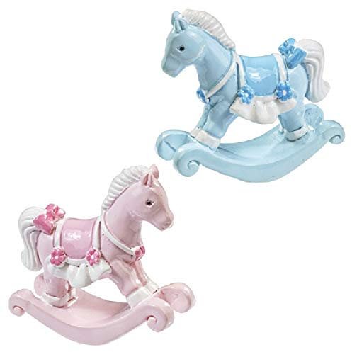 Schaukelpferd blau Baby für Geburt/Taufe/Party Dekoration