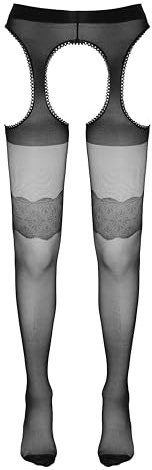 COTTELLI - Ouvert-Strumpfhose für sie, sexy Strumpfhose mit offenem Schritt und offenen Seiten, Strümpfe und Strapse in schwarz