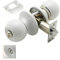 Wolfpack White Bathroom Door Knob with Lock 3030595