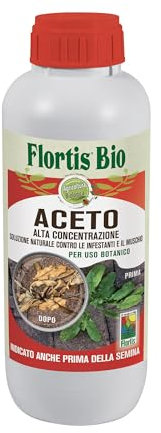 Flortis, Corroborante, Aceto Concentrato, Abbassa il PH dell'acqua, Azione Diserbante, Formato da 1000 ml