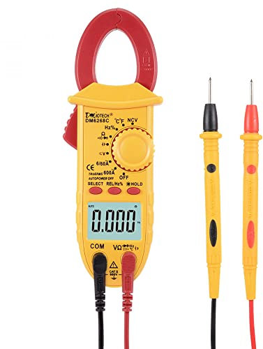 sourcing map Handheld Digital Multimeter Ammeter ACV AC DCV Volt Current Ohm Resistance Capacitance Frequency Temperature Continuity Diode Circuit Clamp Meter