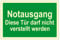 Rettungswegschild aus Folie - Notausgang Diese Tür darf nicht verstellt werden - 30 x 45 cm