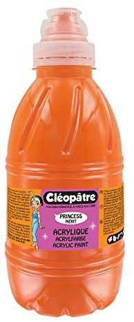 CLEOPATRE - PAM1-14 - Peinture Acrylique Princess Merit - Orange - Flacon 500 ml 7,5 x 7,5 x 19 cm