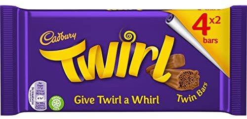 Cadbury Twirl Chocolate Bar, 4 x 34g