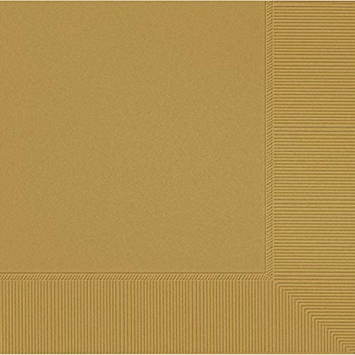amscan Gold 2-Ply Cocktail Napkins Party Pack 23cm-20 Pcs