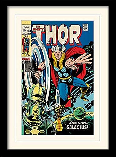 Pyramid International MP11025P-PL Thor (Galactus) montiert und gerahmt, Mounted 250 GSM Paperwrap MDF, Mehrfarbig, 44 x 33 x 4 cm
