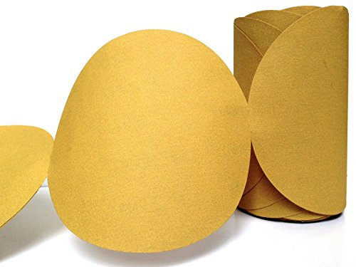 15,2 cm Schleifscheiben, Körnung 40, PSA-Schleifpapier, Rolle, kein Loch, Schleifpapier, goldfarbenes rundes Schleifpapier, langlebiges Schleifpapier für Holz, Karosserie, Metall, Marine-Farbe für