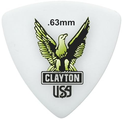 CLAYTON Acetal Rounded-Triangle Shape 0.63mm – RT63 (72 Picks Per Pack) Guitar Picks – Ultra Durable Anti-Slip Guitar Pick for Electric, Acoustic, & Bass – Warm and Clear Tones