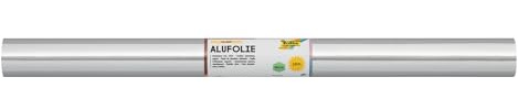 folia R 66 - Alufolie auf Rolle, doppelseitig kaschiert, ca. 50 cm x 10 m, silber / silber - ideal zum Basteln und Verpacken
