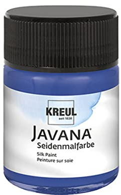 KREUL 8195 - Javana Seidenmalfarbe im 50 ml Glas, lapisblau, hochpigmentierte und brillante Farbe auf Wasserbasis, mit fließend flüssigem Charakter, dringt tief in die Fasern ein