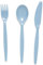 Harfield Polycarbonate Cutlery Set Summer Blue 20cm (x4 Sets) Reusable Virtually Unbreakable
