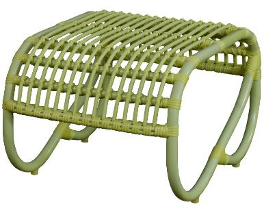 korb.outlet Moderner Outdoor Fusshocker Holiday im Retro-Design/Garten-Hocker aus stabilem Aluminium in Trendfarbe (Grün)