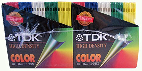 TDK High Density Color IBM Formatted Disks, 50 Disk