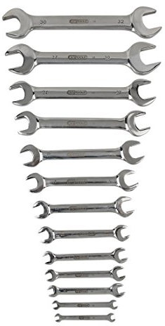 KS Tools 964.2250 EDELSTAHL Doppel-Maulschlüssel-Satz, 13-tlg., abgewinkelt