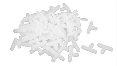 sourcing map Carrelage Sol mur Séparateur type T en plastique 5mm Blanc Outil Carrelage 100pcs
