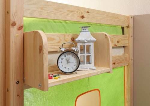 TiCAA Einhängeregal Hochbett Etagenbett Kiefer Natur
