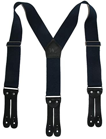 Welch Men's Elastic Button-End Y-Back 2 Inch Work Braces, Navy, One Size