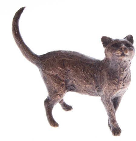 Butler & Peach, massiv, Bronze Miniatur Katze stehend