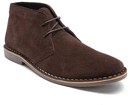 Thomas Crick Men's 'Gobi' Suede Desert Boots, Formal, Classic, Comfortable and Stylish, Fashionable Addition to Any Outfit, Made with Leather (Black/Brown/Navy/Stone)