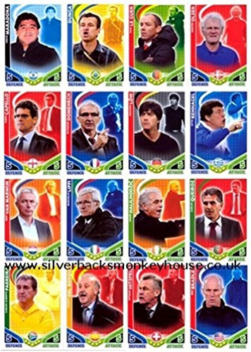 Match Attax England 2010 Full Set Of All 16 Manager cards