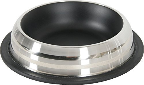 Zolux Merenda Ecuelle Antidérapante en Acier Inoxydable pour Chien Noir 225 ml Diamètre 15,3 cm