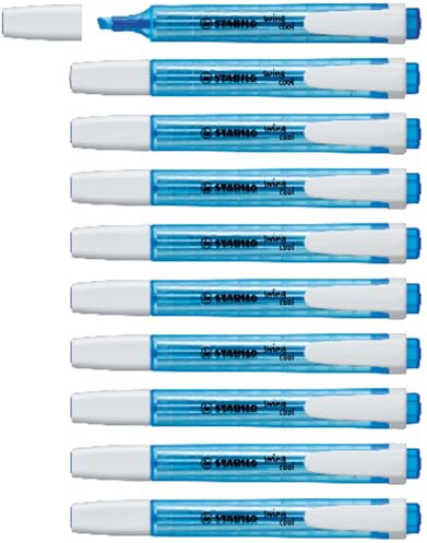 STABILO swing cool - Highlighter | Pack of 10 - Blue