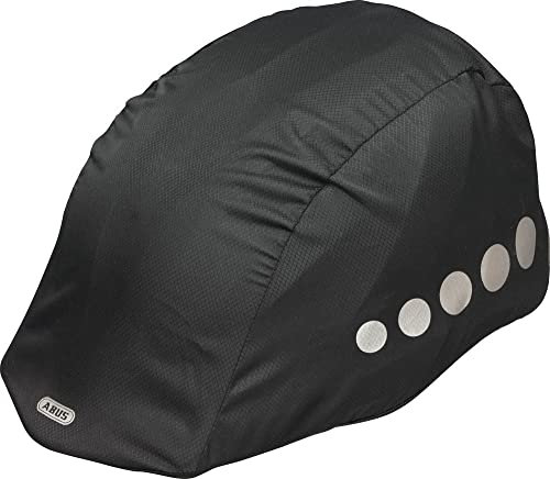 ABUS Regenkappe für Helme - Regenschutz mit dekorativen Reflektoren und Gummizug - wasserabweisend – Schwarz