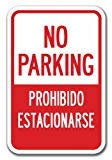 Señal de aluminio de calibre pesado de 30,5 x 45,7 cm sin aparcamiento/prohibido Estacionarse