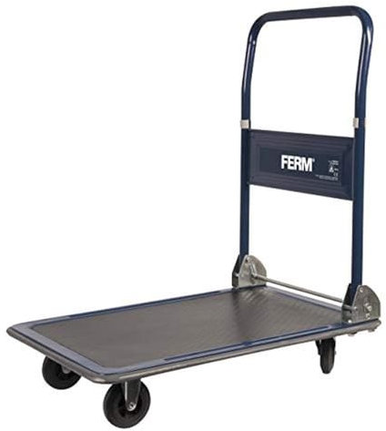 Ferm Carretilla - Máx. 150Kg - Plegable - Superficie de Goma - Bordes de Goma
