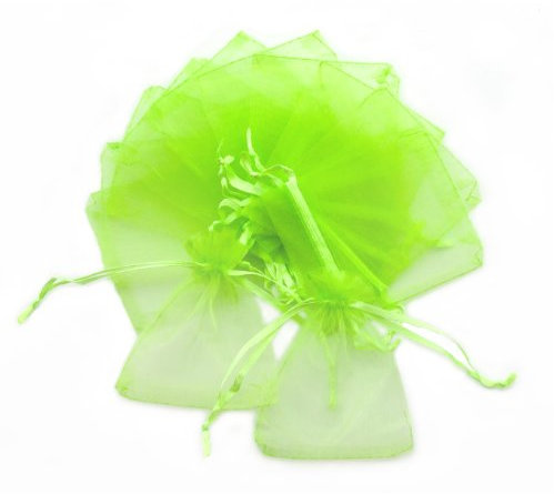 100 x Apfelgrüne Organzabeutel - Größe 7x9cm