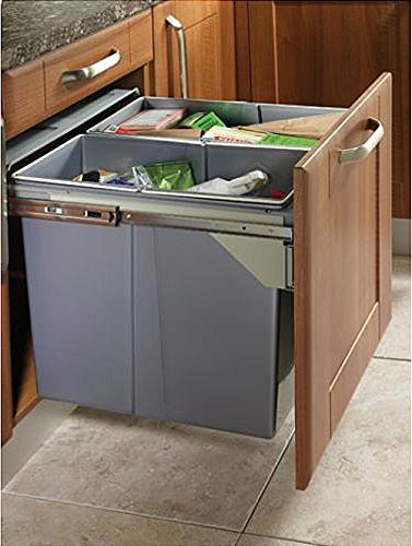 Pull Out Kitchen Waste/Recycle Soft Close Bin for 450mm Cabinet - Front Fixing Cabinets (20L + 2x10L)