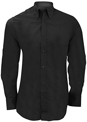 Kustom Kit Mens City Long Sleeve Business Shirt (17.5inch) (Black)