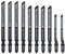 TROTEC Lot de 10 lames de scie sauteuse pour bois