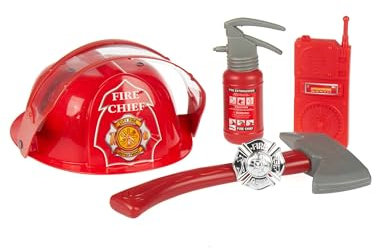 Deiters Feuerwehrhelm mit Zubehör rot 5-tlg.