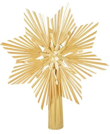 Riffelmacher 75750 - Baum-Spitze aus Stroh, Größe 25 cm, Natur, Weihnachtsbaum-Schmuck, Dekoration, Weihnachten, Bescherung, Heilig Abend