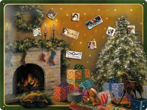 Nostalgic-Art 25012 Winter Time Christmas Tree Magnettafel, 30 x 40 cm inklusive 9 Magneten
