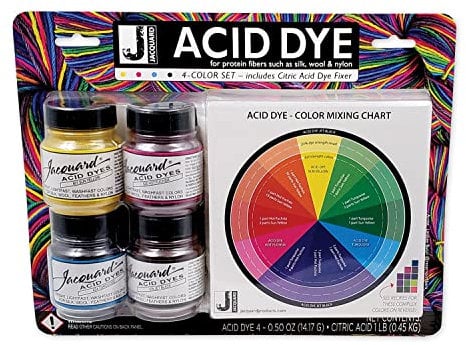 Colorante acido jacquard 4 colore impostato W/acido citrico acido-giallo, turchese, rosso e nero