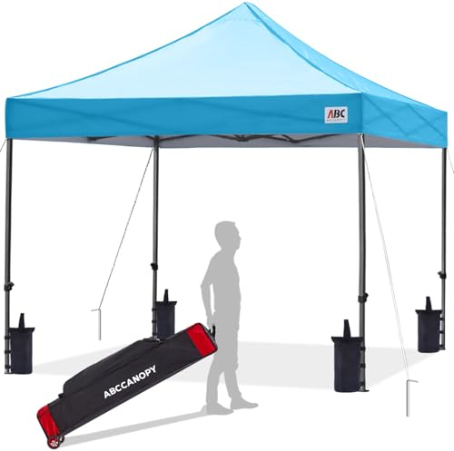 ABCCANOPY Pavillon 3x3 Wasserdicht Faltpavillon Pop-up,UV+,Himmelblau