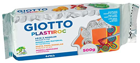 GIOTTO Plastiroc – Pan 500 g de plastilina autoendureciente blanca