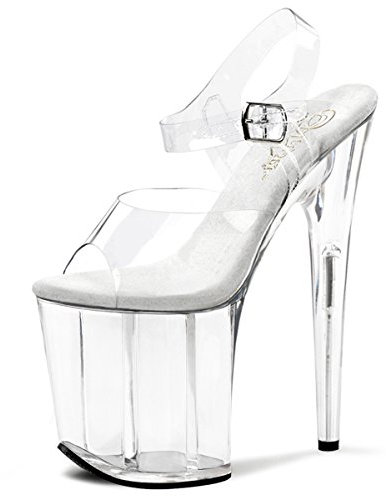 Higher Heels PleaserUSA Gogo Flamingo-808 klar/klar Gr. 38